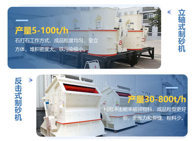 立軸式制砂機和反擊式制砂機哪種粒型好？區(qū)別介紹