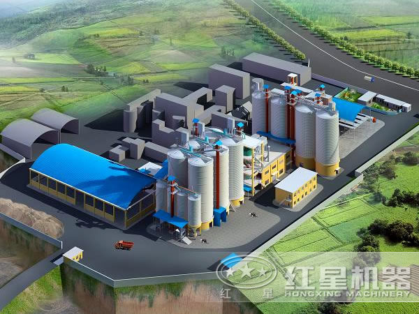 氧化鋅回轉窯生產(chǎn)線3D規(guī)劃圖