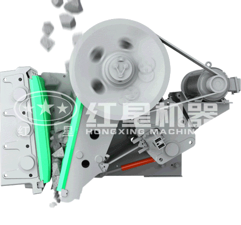 復(fù)擺鄂式破碎機工作模擬動圖